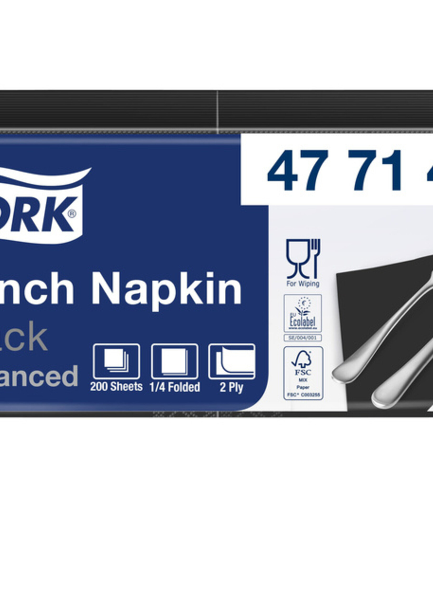 Tork Serviette Tork 478726 LinStyle Dinner1 épaisseur pli 1/4 noir 50 pièces