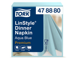 Serviette Tork LinStyle Dinner 478880 Pli 1/4 1 épaisseur bleu aqua 50 pièces