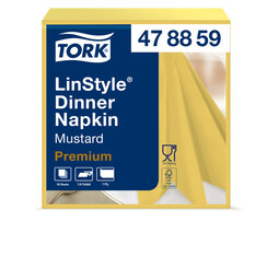 Serviette Tork LinStyle Dinner 478882 Pli 1/4 1 ép 39x39cm jaune moutarde 50 pièces