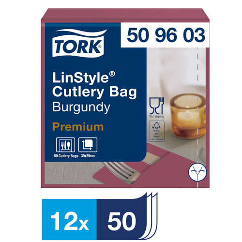 Tork Pochette Tork LinStyle® 1-laags 50st duurzaam bordeaux 509603