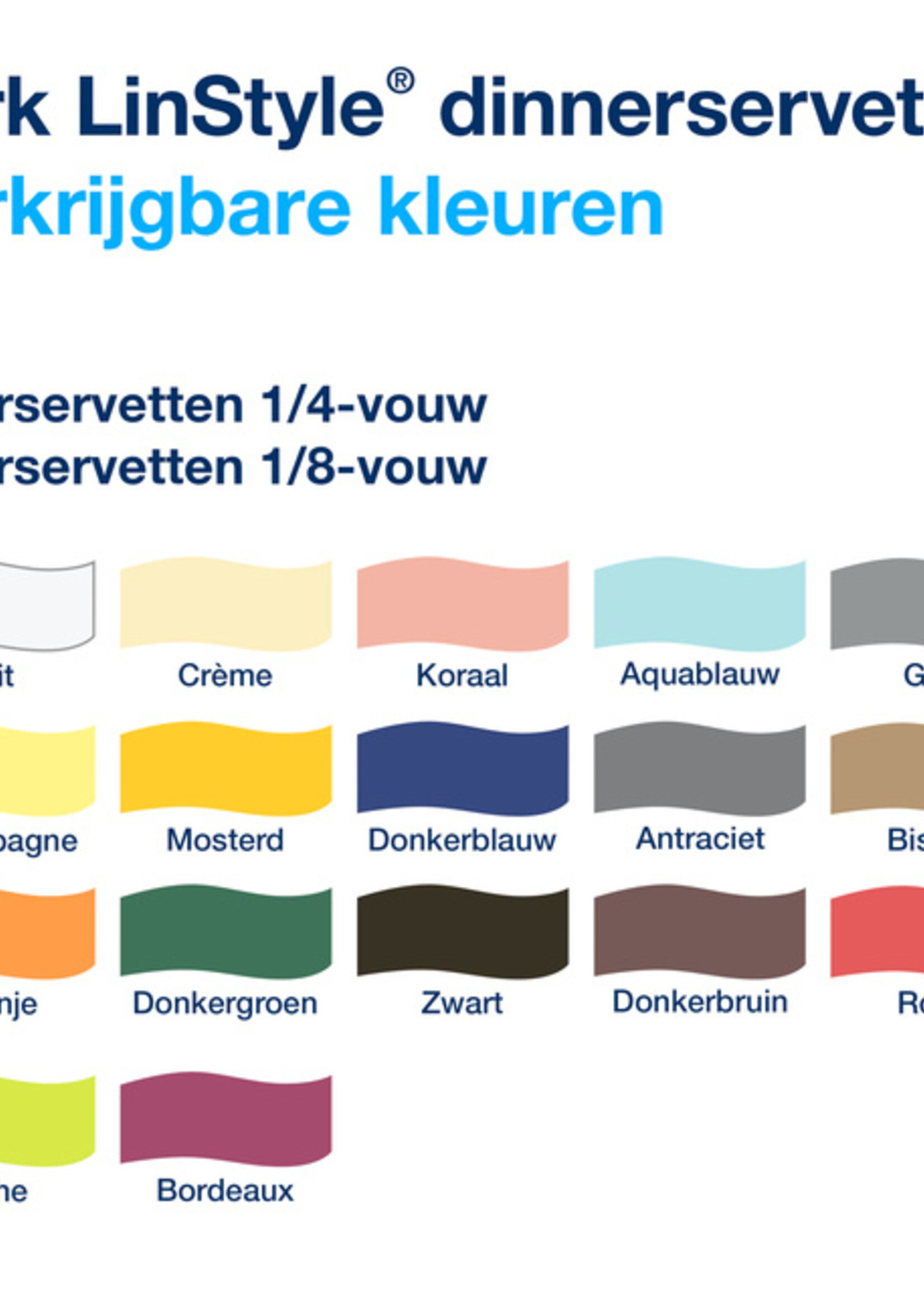 Tork Serviette Tork 478145 LinStyle Dinner 1 épaisseur 39x39cm blanc 50 pièces