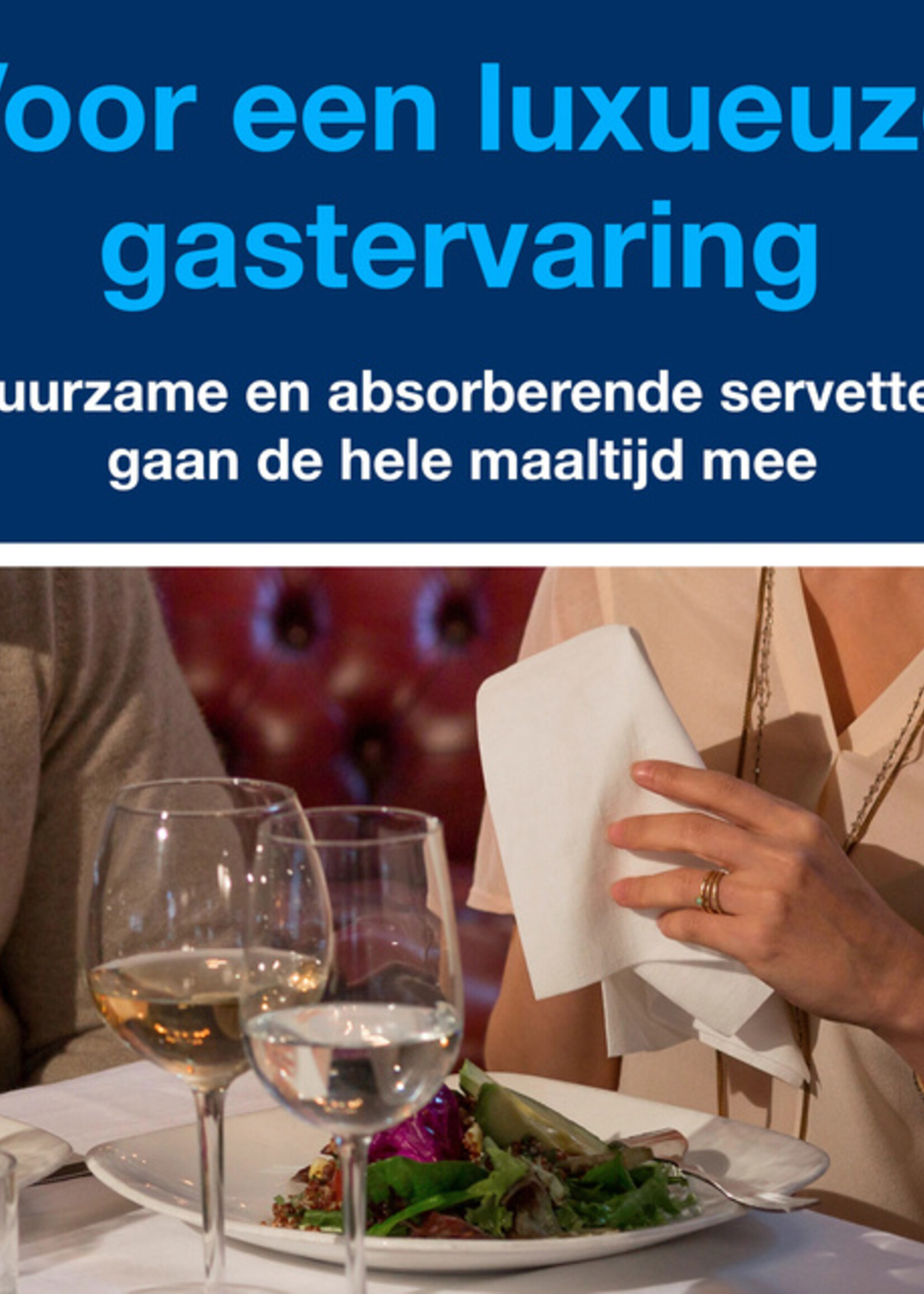 Tork Serviette Tork 478145 LinStyle Dinner 1 épaisseur 39x39cm blanc 50 pièces