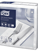 Tork Dinnerservetten Tork 1/8 vouw 3- laags 100st wit  477579