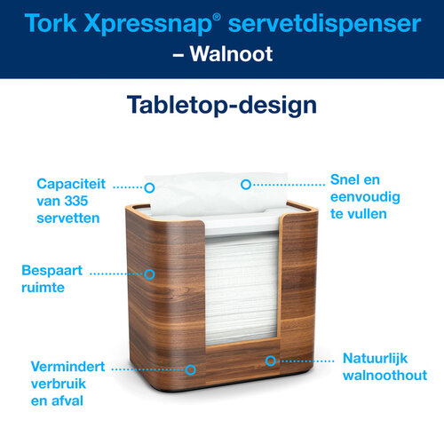 Tork Distributeur serviette Tork Xpressnap N4 Compact Image 273002 noyer