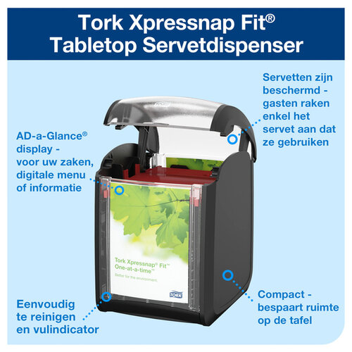 Tork Servetdispenser Tork Xpressnap® tabletop N14 zwart 272900