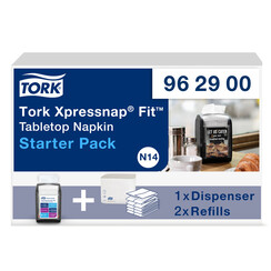 Distributeur serviettes Pack Starter Tork Xpressnap Fit 962900 N14 noir