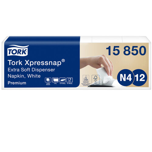 Tork Servetten Tork Expressnap N4 extra zacht premium 1/2 vouw 2-laags wit 15850