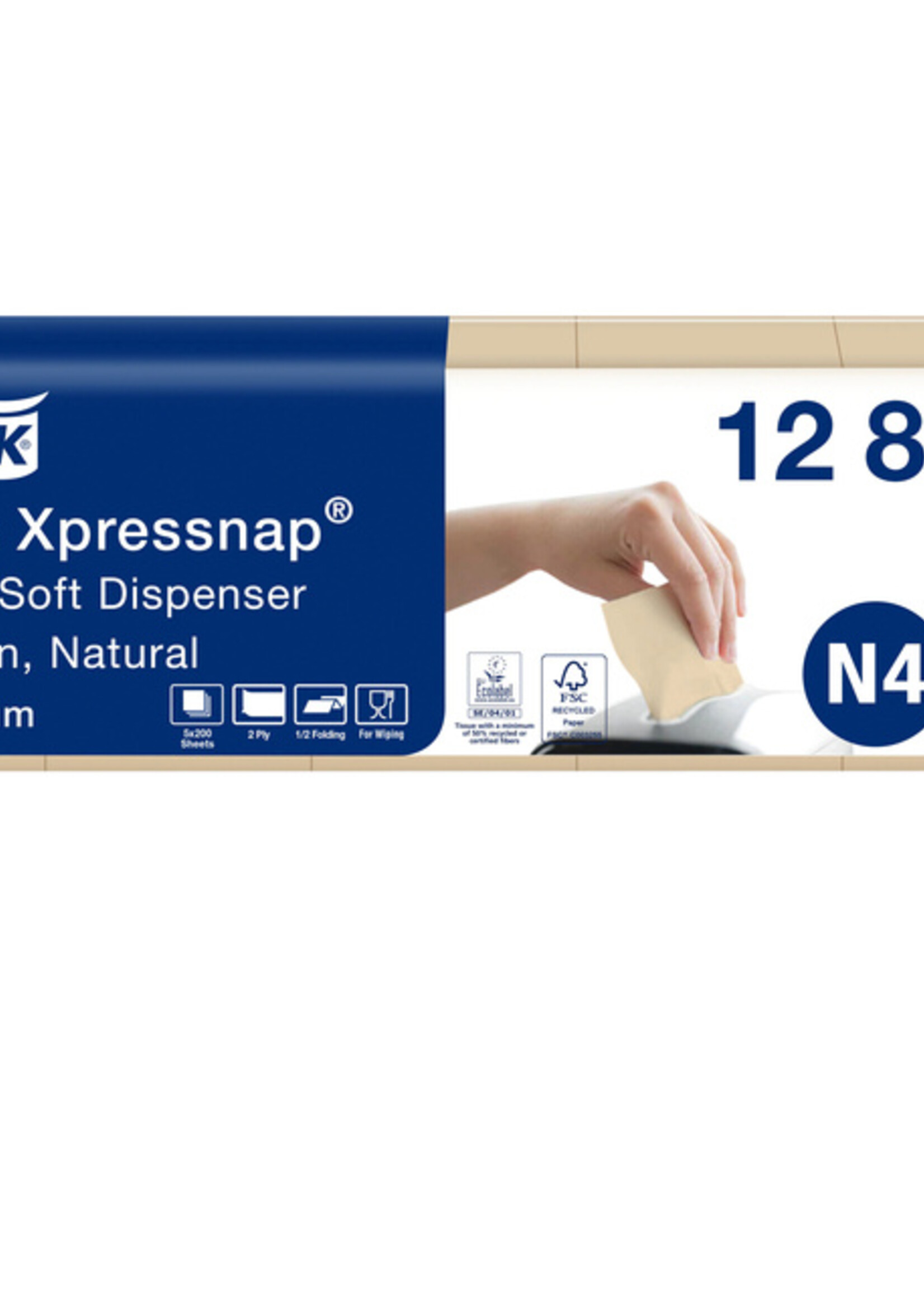 Tork Serviette Tork Xpressnap 12880 Extra douce Pli 1/2 2 épaisseurs naturel 1000 pièces