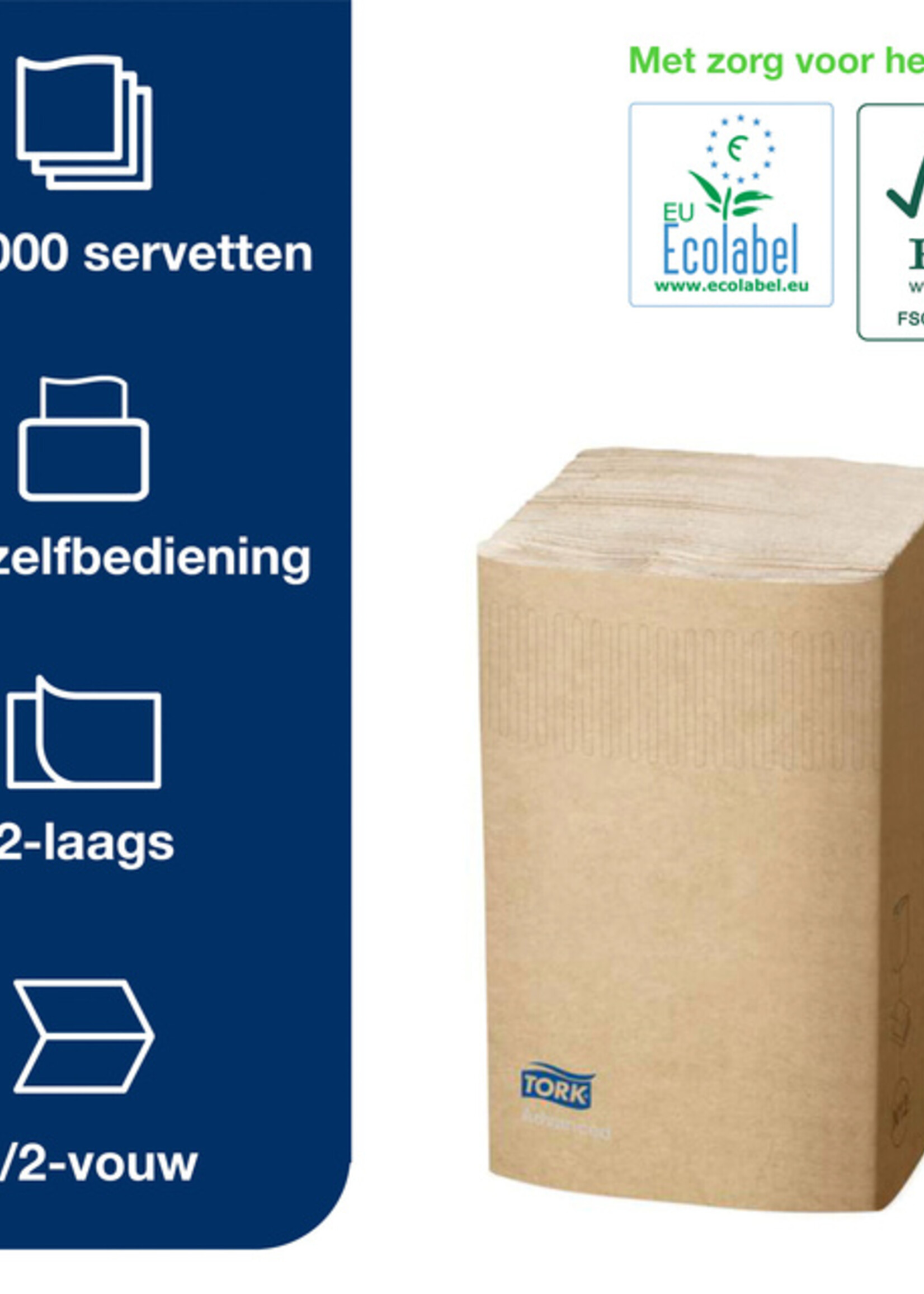 Tork Serviette Tork Xpressnap 12880 Extra douce Pli 1/2 2 épaisseurs naturel 1000 pièces