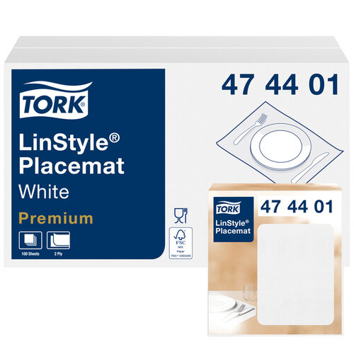 Tork Placemats Tork papier 42x27cm 500st wit 474538