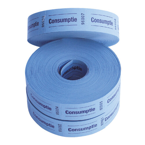 Combicraft Consumptiebon Combicraft 57x30mm 2-zijdig 2x1000 stuks blauw