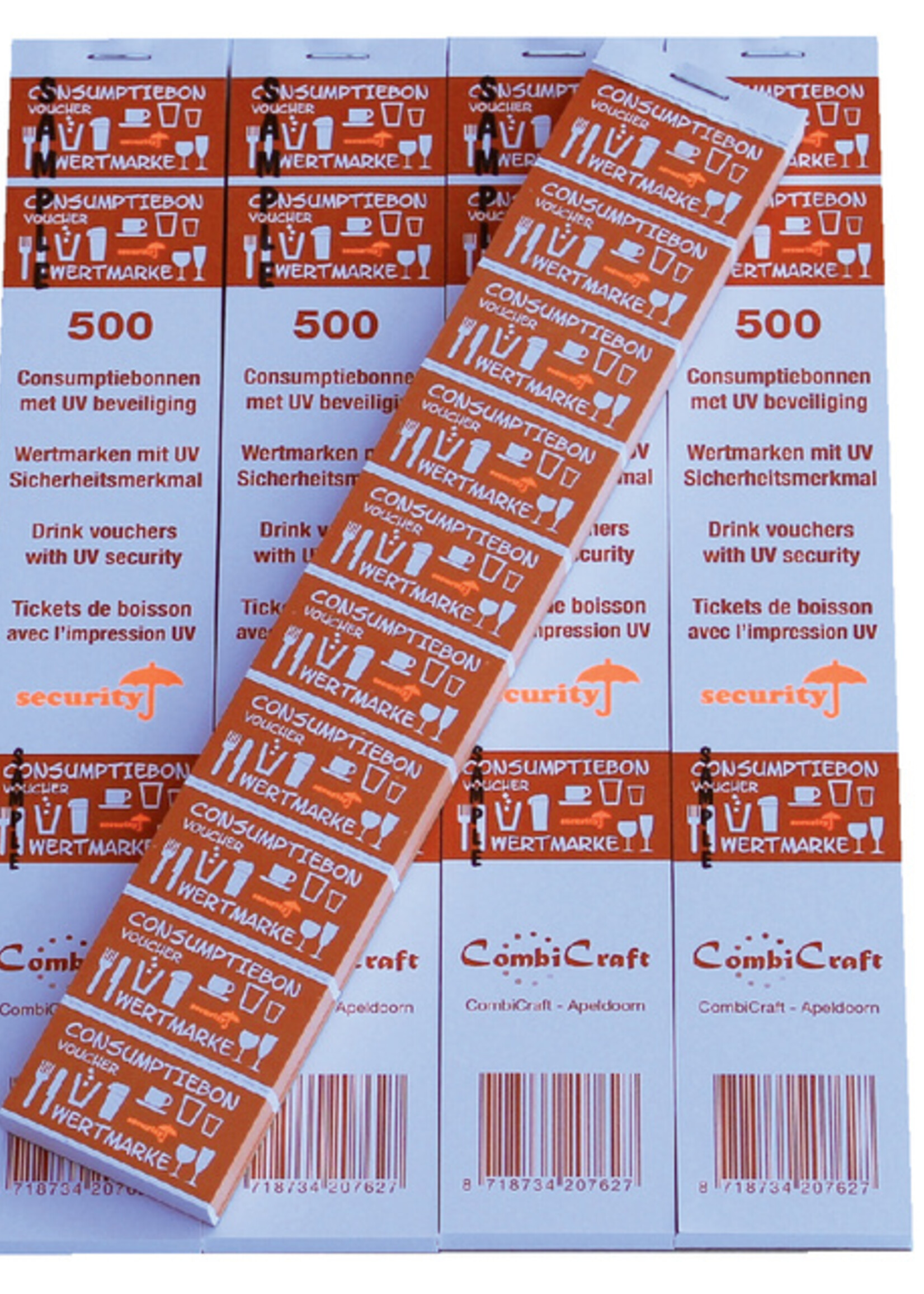 Combicraft Bon de consommation sécurité UV 500 pièces orange