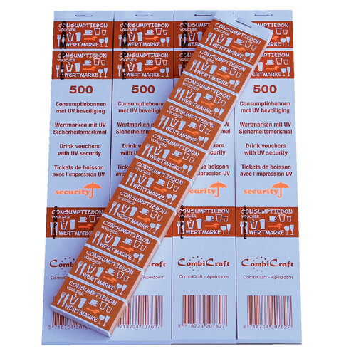 Combicraft Bon de consommation sécurité UV 500 pièces orange