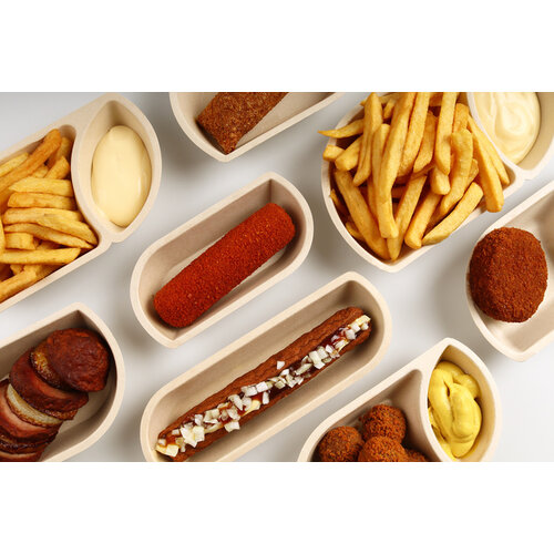 IEZZY disposables Snackbakje IEZZY A20 suikerriet PFAS-vrij 50 stuks 224x124x36mm