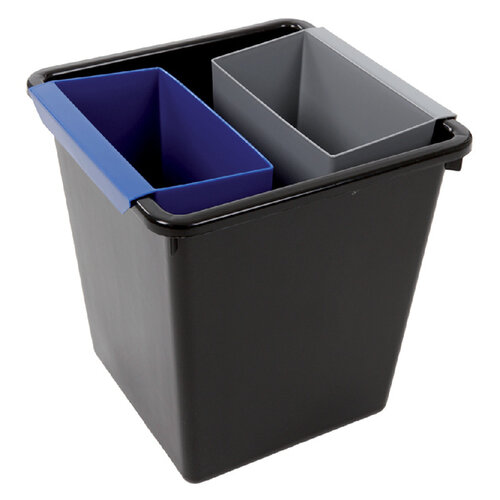 Vepa Bins Corbeille à papier synthétique carrée conique 21L noir