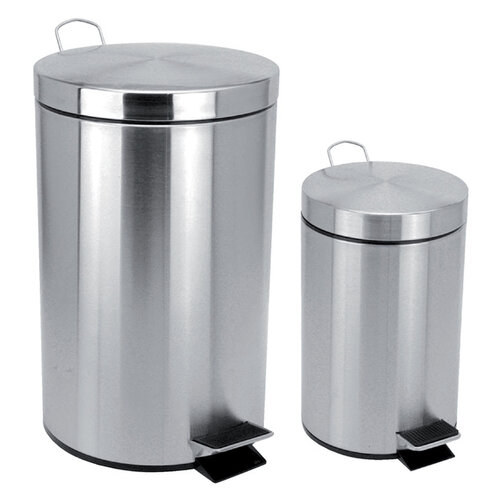 Vepa Bins Poubelle à pédale inox mat ronde 3L