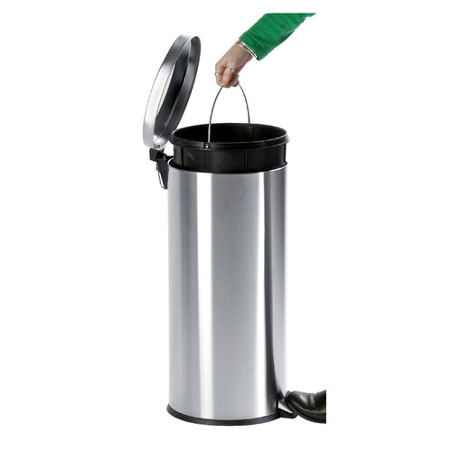 Vepa Bins Poubelle à pédale inox mat ronde 3L