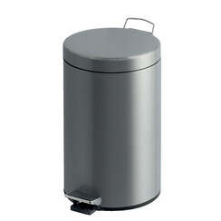 Poubelle à pédale inox mat ronde 12L