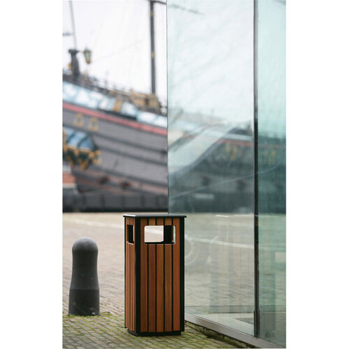 Vepa Bins Afvalbak Vepa Bins voor buiten 36l zwart/houtlook