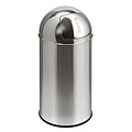 Vepa Bins Afvalbak Pushcan met pushdeksel 40liter zilver