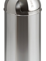 Vepa Bins Afvalbak Pushcan met pushdeksel 40liter zilver