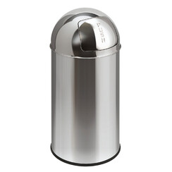 Poubelle Pushcan avec clapet push 40L chrome