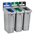 Rubbermaid Afvalcontainer Slim Jim Recyclestation starterset grijs