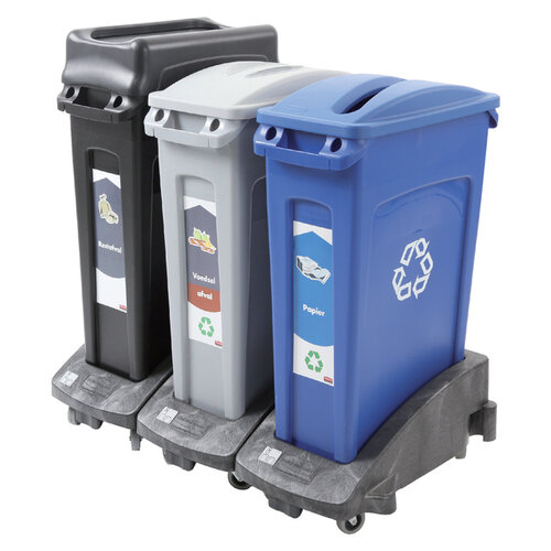 Rubbermaid Onderstel Rubbermaid Slim Jim koppelbaar met afvalcontainer zwart