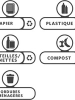 Rubbermaid Kit étiquettes pour station de recyclage Slim Jim en français