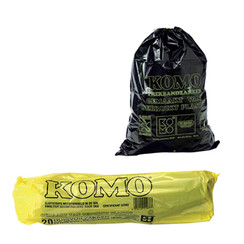 Sac poubelle Komo 60L à lien coulissant rouleau de 15 pcs