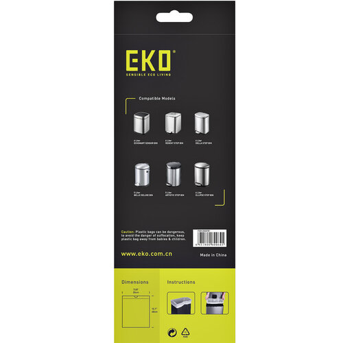 EKO Sac poubelle EKO MDPE type A avec lien coulissant 3-6L 35x40cm blanc