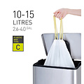 EKO Sac poubelle EKO MDPE type C avec lien coulissant 10-15L 45x50cm blanc