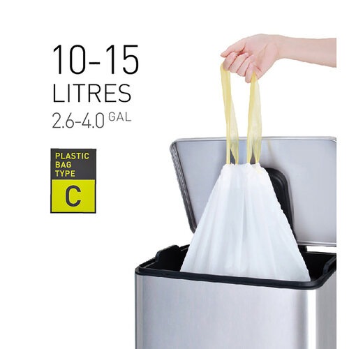 EKO Afvalzak EKO MDPE type C met trekband 45x50cm 10-15L wit