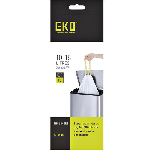 EKO Afvalzak EKO MDPE type C met trekband 45x50cm 10-15L wit