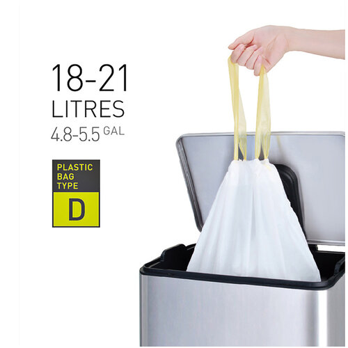 EKO Sac poubelle EKO MDPE type D avec lien coulissant 18-21L 55x55cm blanc