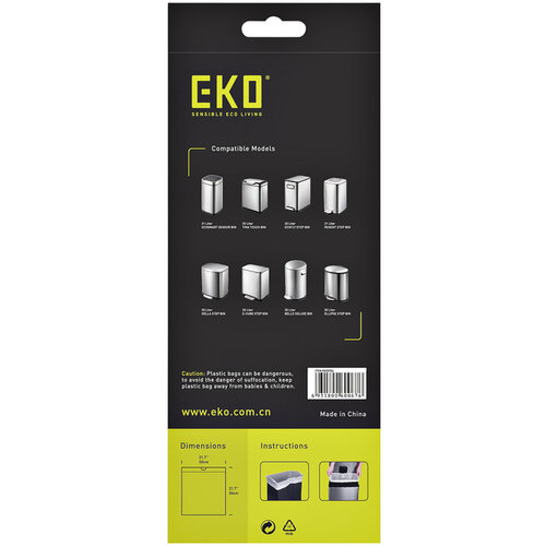 EKO Sac poubelle EKO MDPE type D avec lien coulissant 18-21L 55x55cm blanc