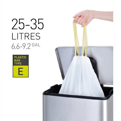 EKO Sac poubelle EKO MDPE type E avec lien coulissant 25-35L 55x70cm blanc