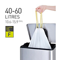 EKO Sac poubelle EKO MDPE type F avec lien coulissant 40-60L 64x75cm blanc