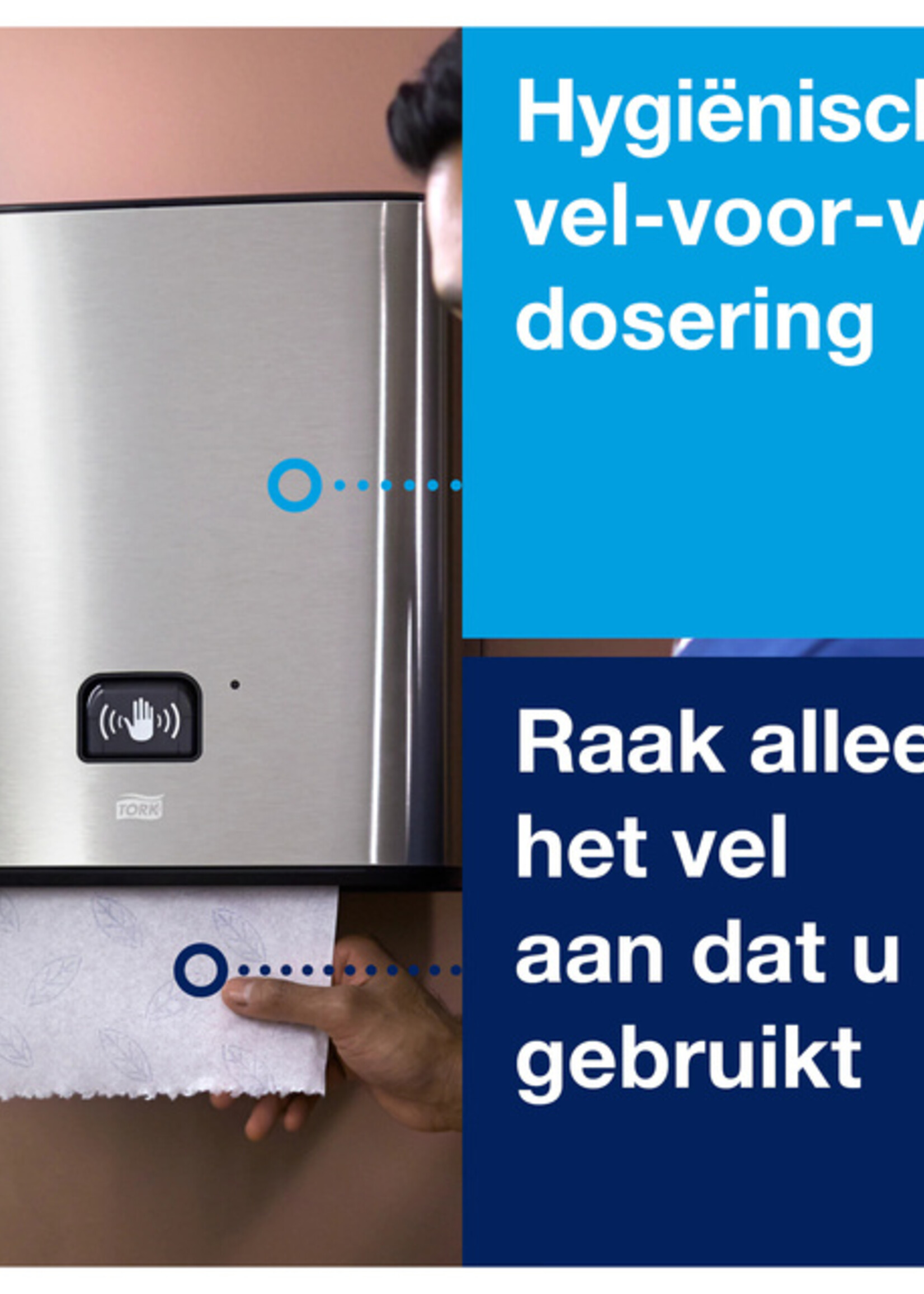 Tork Handdoekdispenser  Tork Matic met sensor H1 roestvrij staal 460001