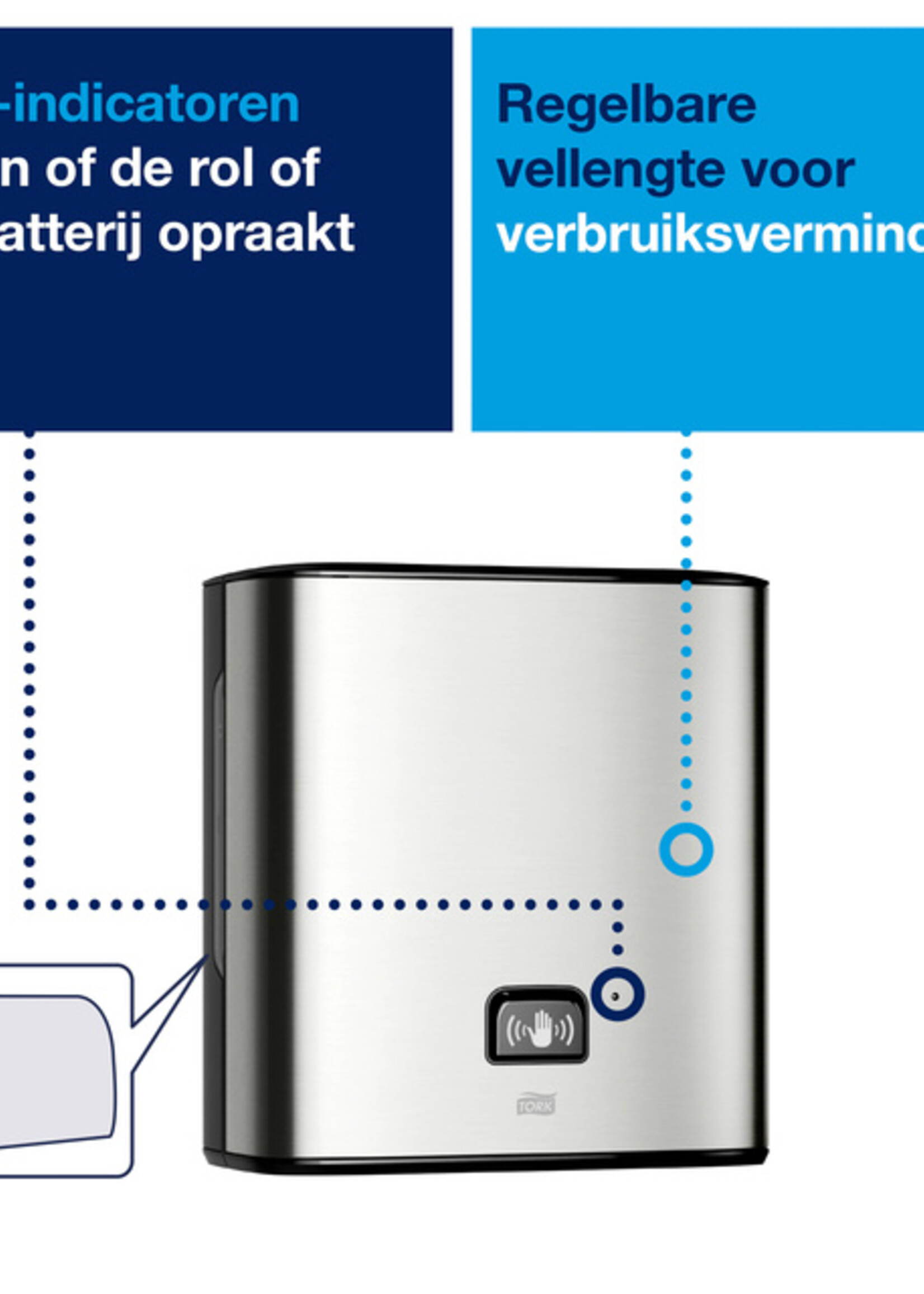 Tork Handdoekdispenser  Tork Matic met sensor H1 roestvrij staal 460001