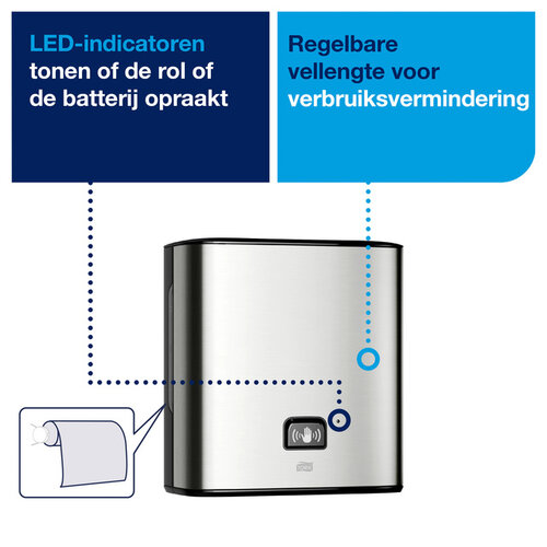 Tork Handdoekdispenser  Tork Matic met sensor H1 roestvrij staal 460001
