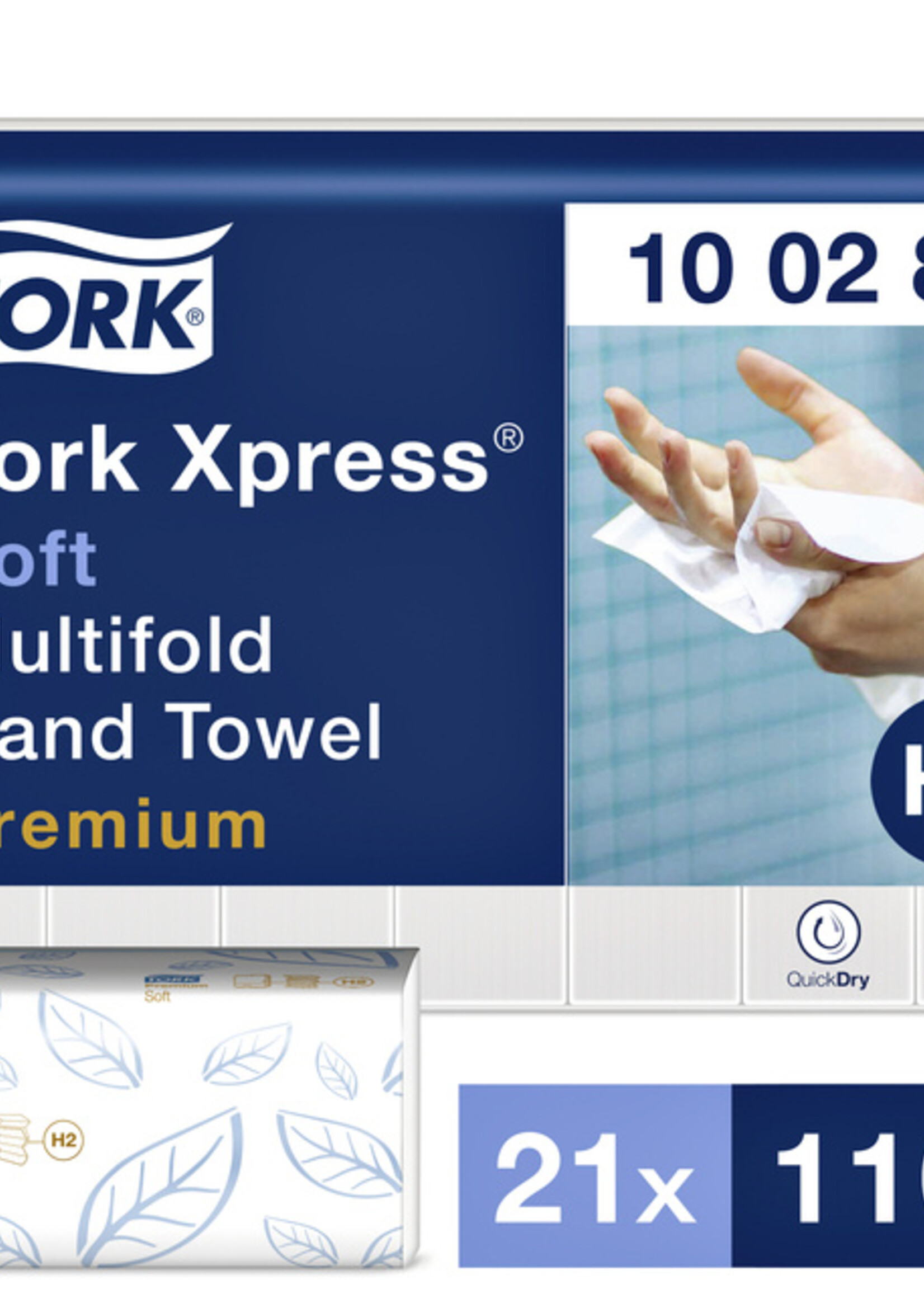 Tork Essuie-mains papier Tork H2 Premium Multifold 100288 2 ép blanc