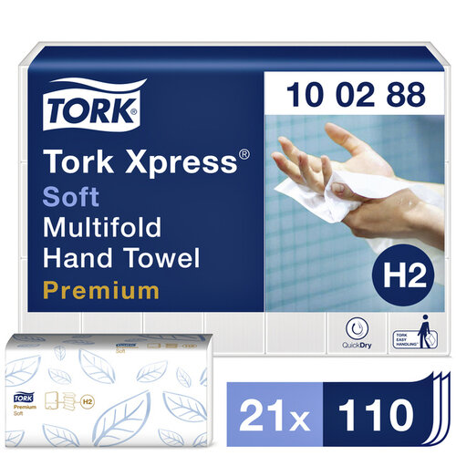 Tork Handdoek Tork H2 multifold Premium kwaliteit 2 laags wit 100288