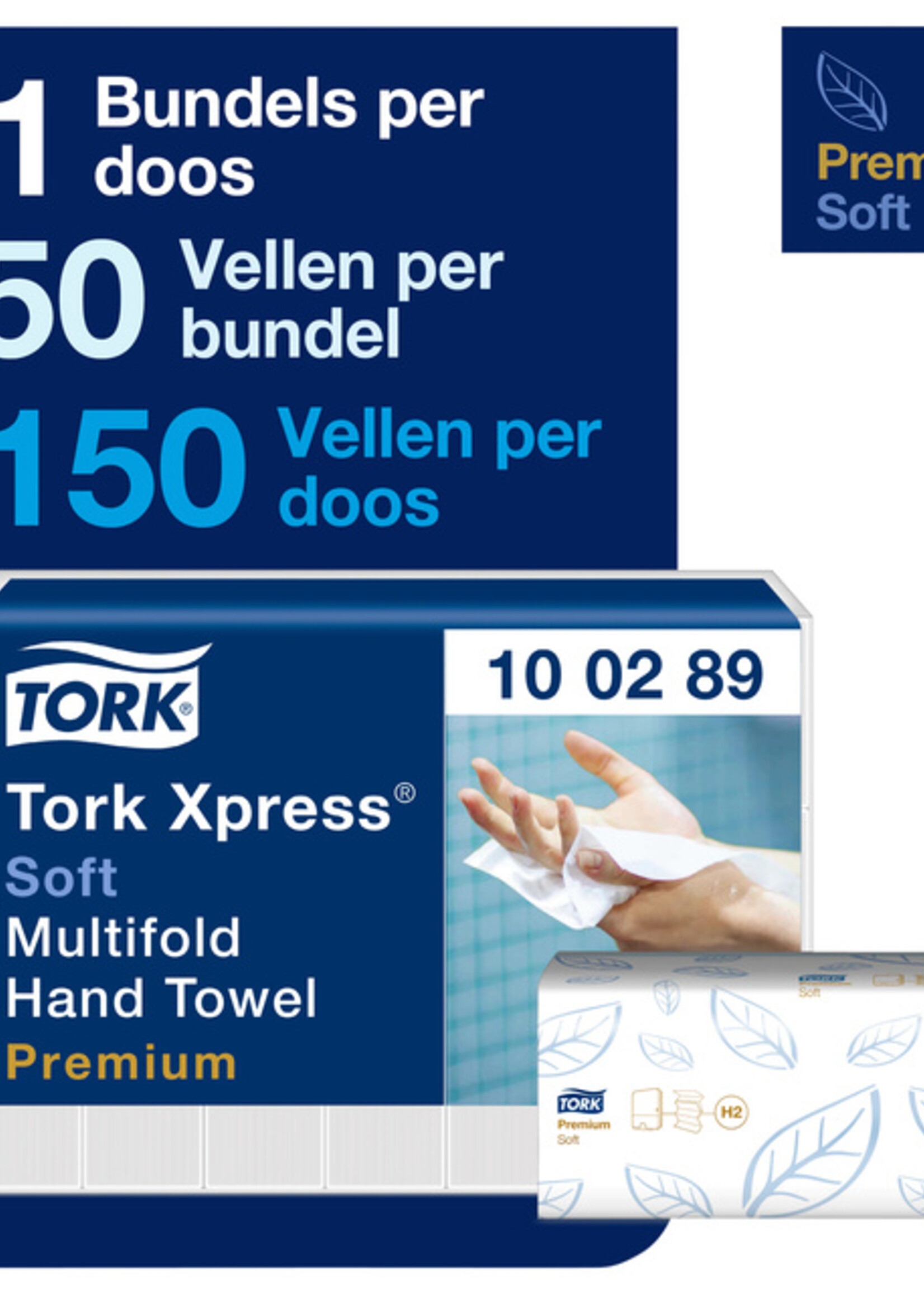Tork Handdoek Tork Xpress H2 multifold Premium 2-laags wit 100289