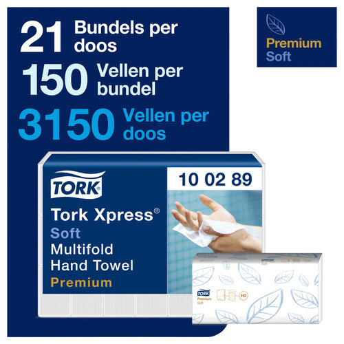 Tork Handdoek Tork Xpress H2 multifold Premium 2-laags wit 100289