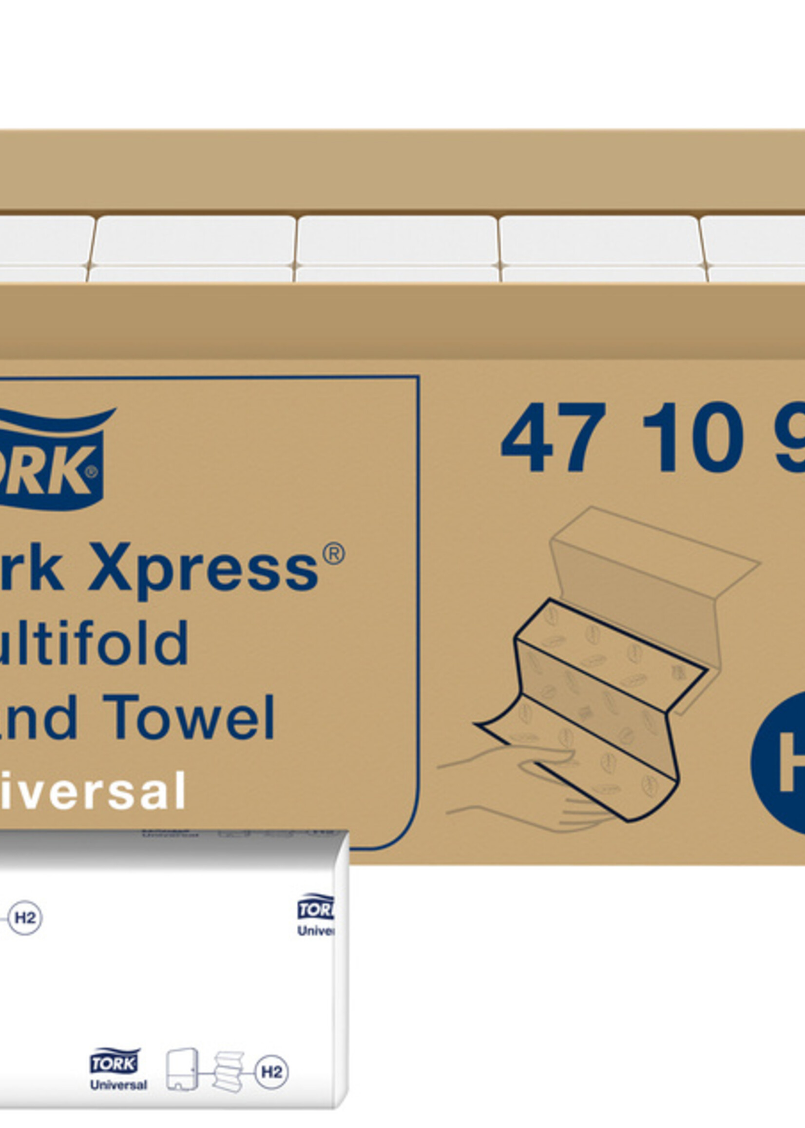 Tork Handdoek Tork Xpress H2 multifold universal vouwhanddoeken 1 laags wit 471093