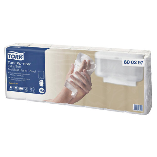 Tork Essuie-mains Tork Xpress H2 Multifold Premium 600297 2 ép 100 pièces blanc