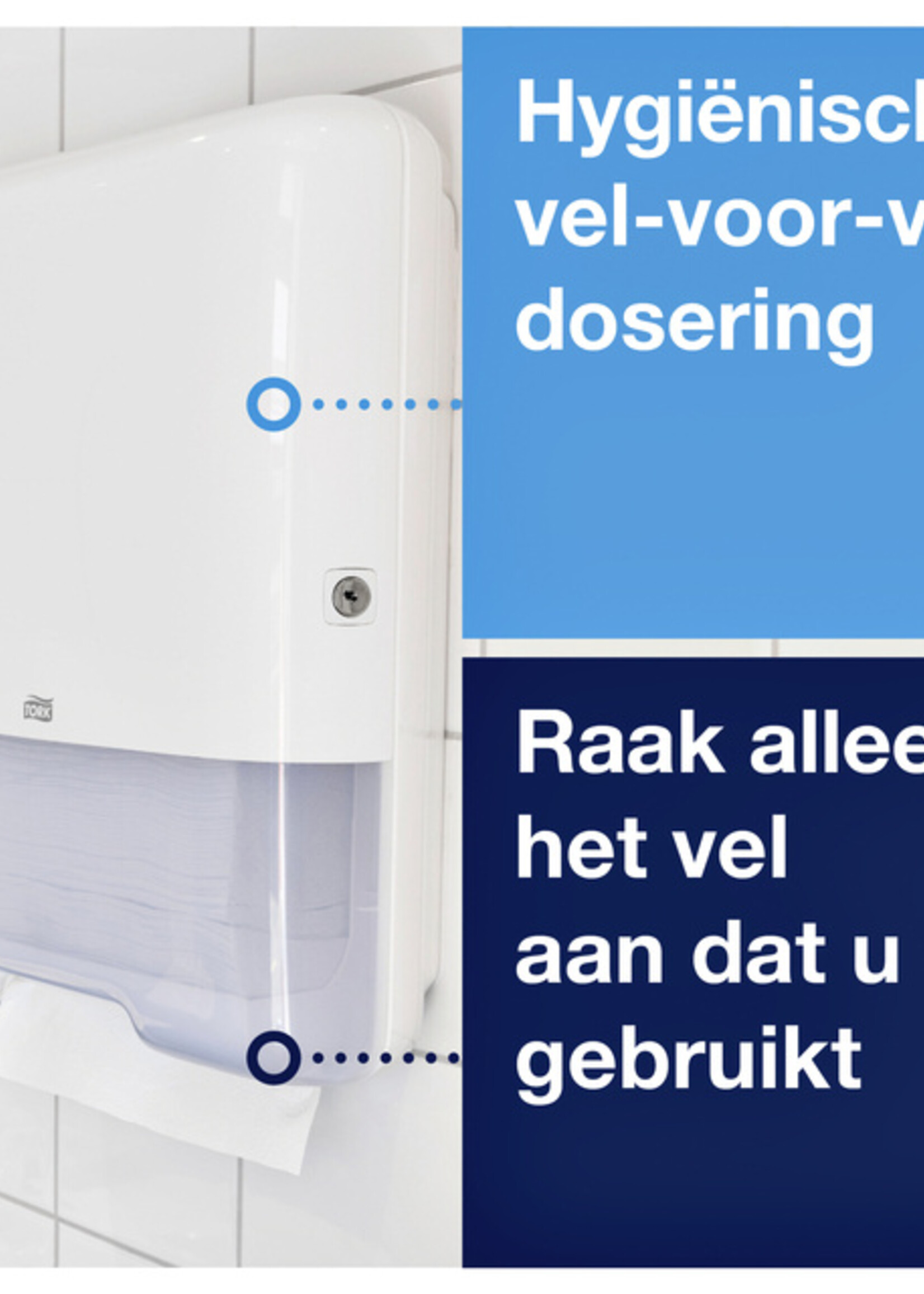 Tork Handdoekdispenser Tork H3 Elevation C-vouw en Z-vouw wit 553000