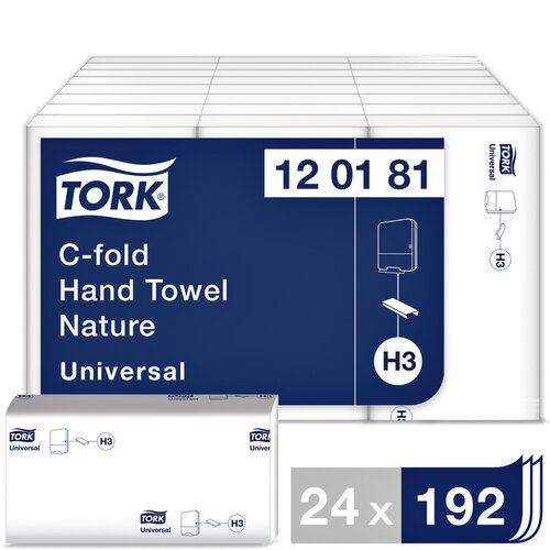 Tork Handdoek Tork H3 c-vouw universal 1-laags naturel 120181