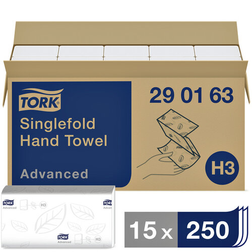 Tork Essuie-mains Tork H3 Advanced 290163 pli-Z 2 ép blanc